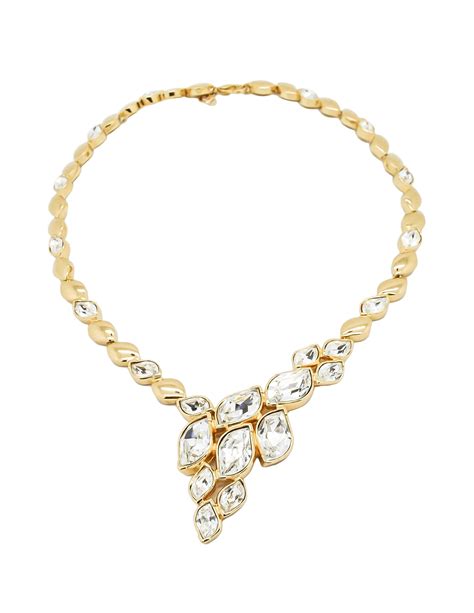 rhinestone dior necklace|dior necklace.